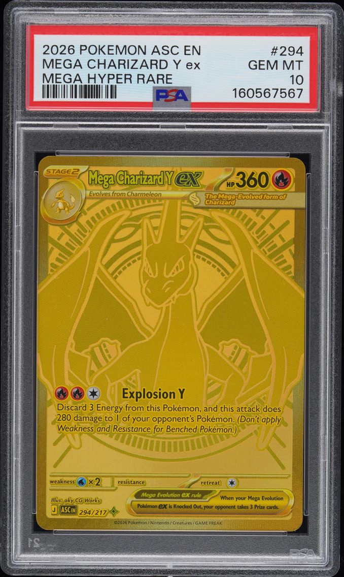 2026 #294 Mega Charizard Y EX PSA 10 Asc EN-Ascended Heroes