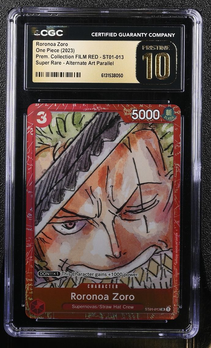 2023 #ST01-013 Roronoa Zoro CGC 10 Pristine Premium Collection FILM RED (Foil) - English