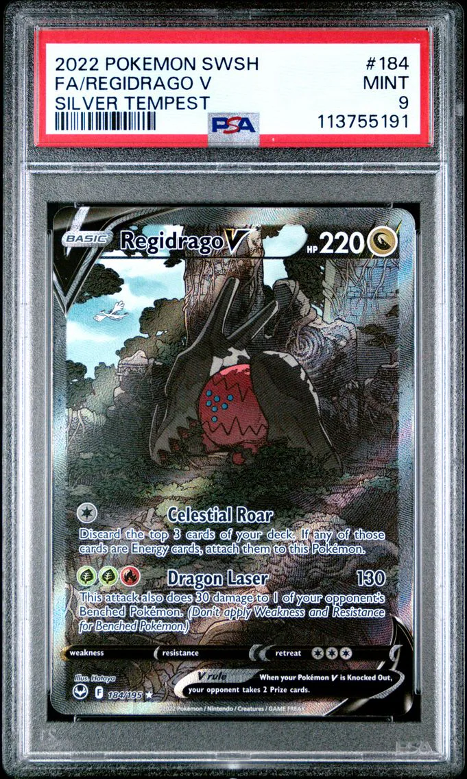 2022 #184 Full Art/Regidrago V PSA 9 Sword & Shield Silver Tempest