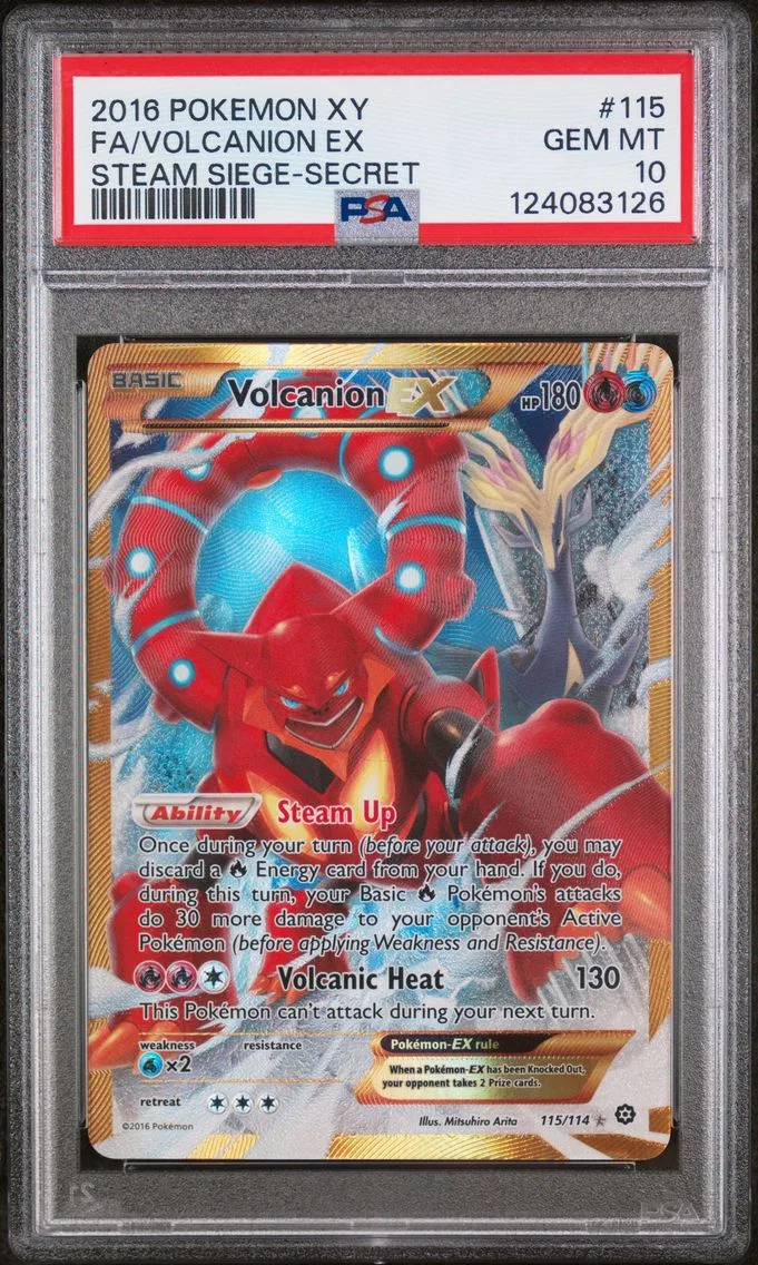 2016 #115 Full Art/Volcanion EX PSA 10 XY Steam Siege Pokemon