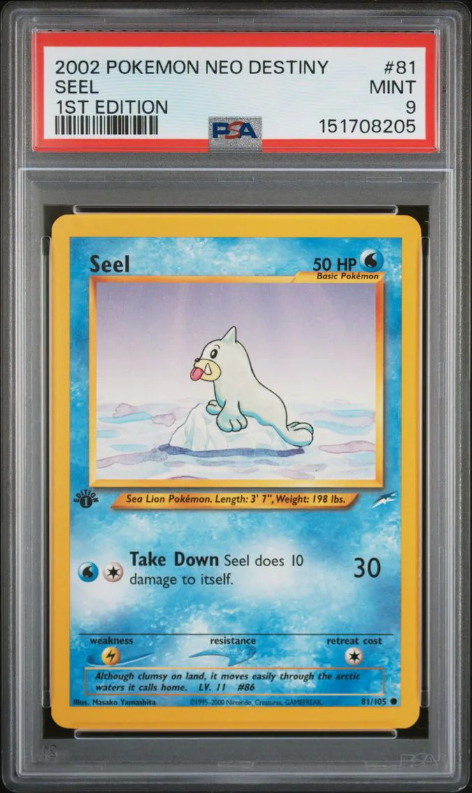 2002 #81 Seel 1st Edition PSA 9 Neo Destiny