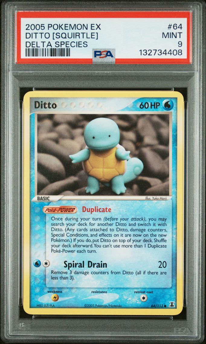 2005 #64 Ditto [Squirtle] PSA 9 EX Delta Species