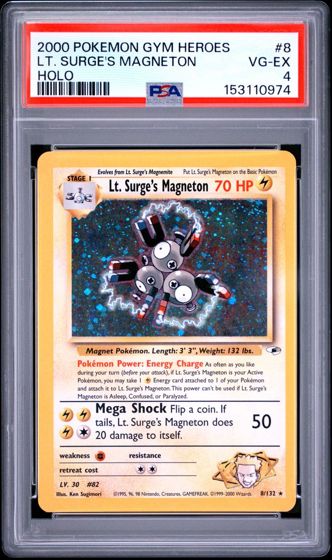 2000 #8 LT. Surge's Magneton PSA 4 Gym Heroes