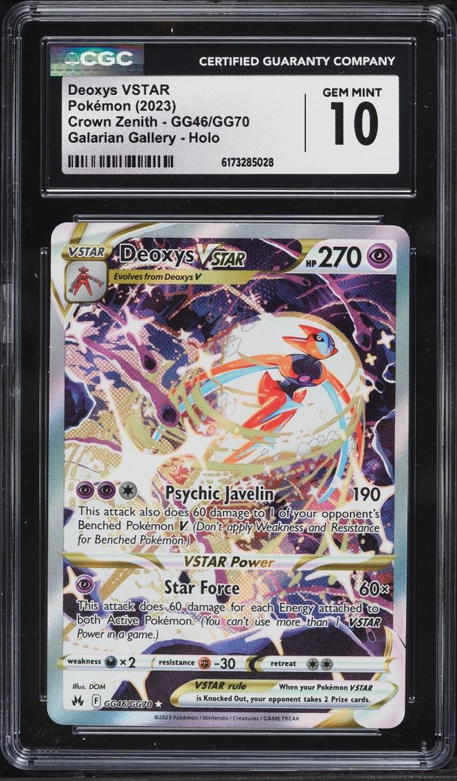 2023 Pokemon Sword & Shield Crown Zenith Full Art Deoxys VSTAR #GG46 CGC 10 GEM MINT