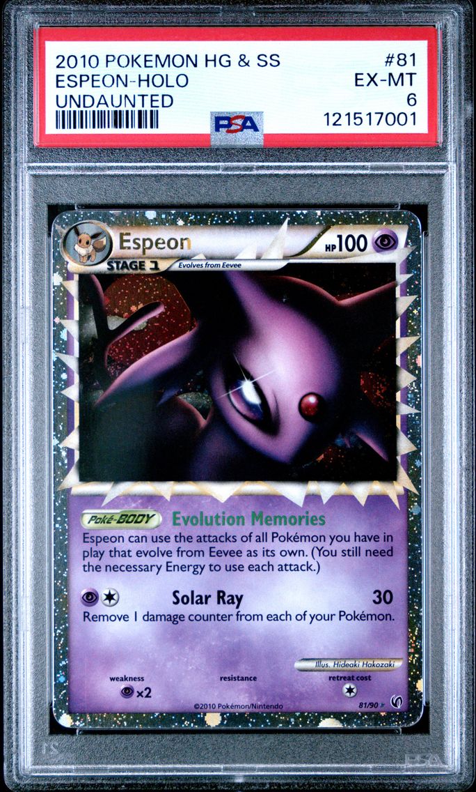 2010 #81 Espeon-Holo PSA 6 Heartgold & Soulsilver Undaunted Pokemon