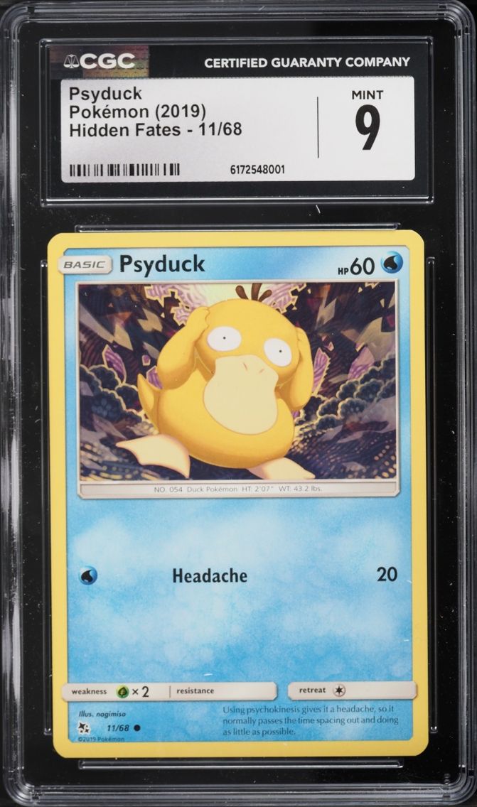 2019 Pokemon Sun & Moon Hidden Fates Psyduck #11 CGC 9 MINT