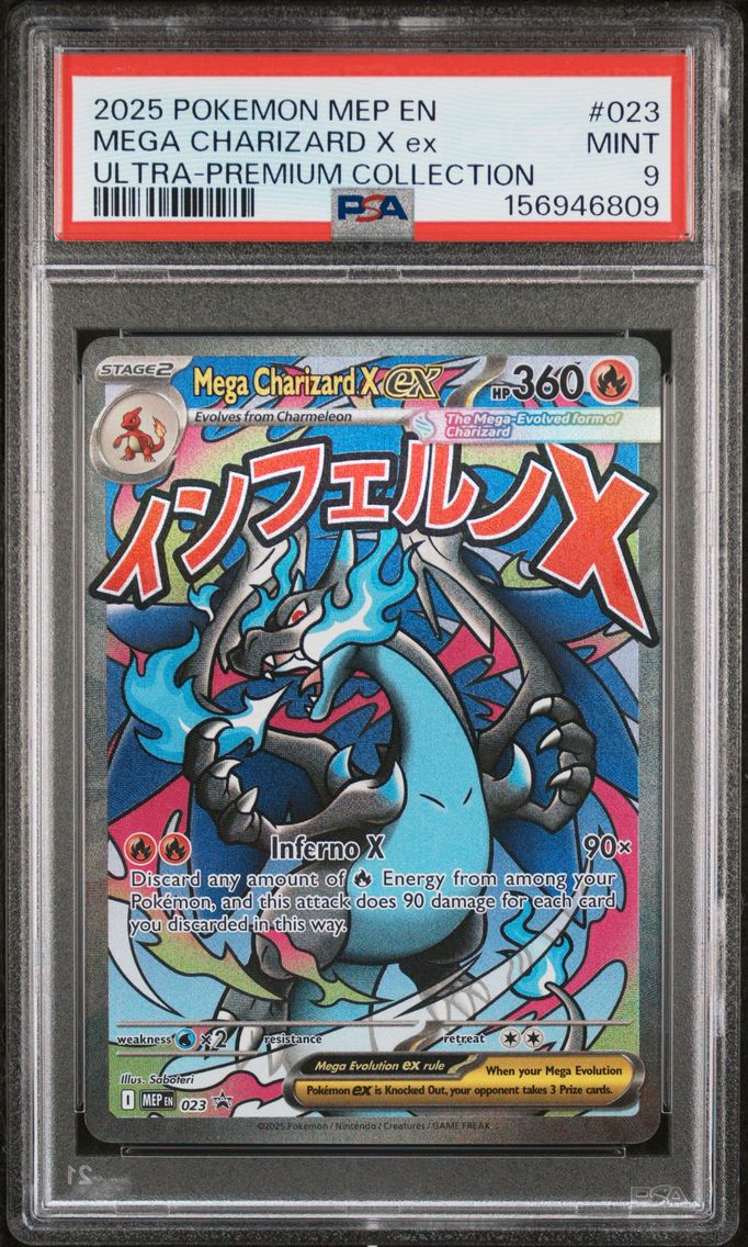 2025 #023 Mega Charizard X EX PSA 9 Mep EN-Me Black Star Promo
