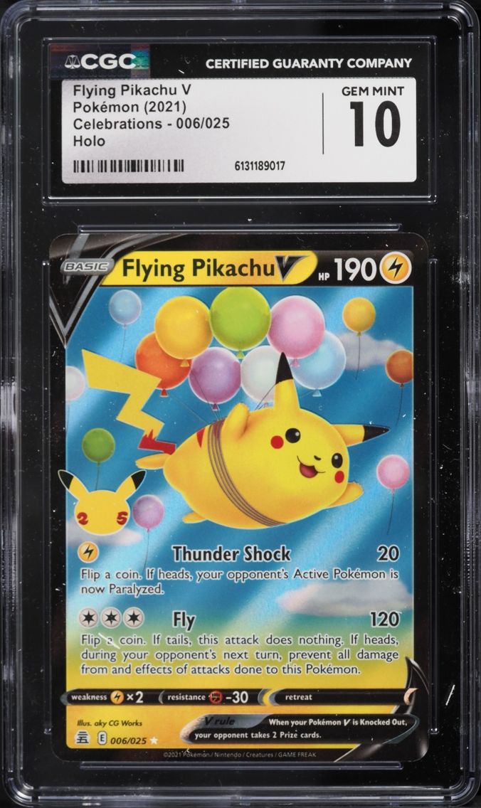 2021 Pokemon Sword & Shield Celebrations Holo Flying Pikachu V #6 CGC 10 GEM MINT