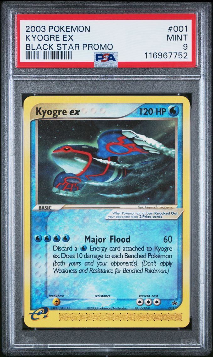 2003 #001 Kyogre EX PSA 9 Black Star Promo Pokemon