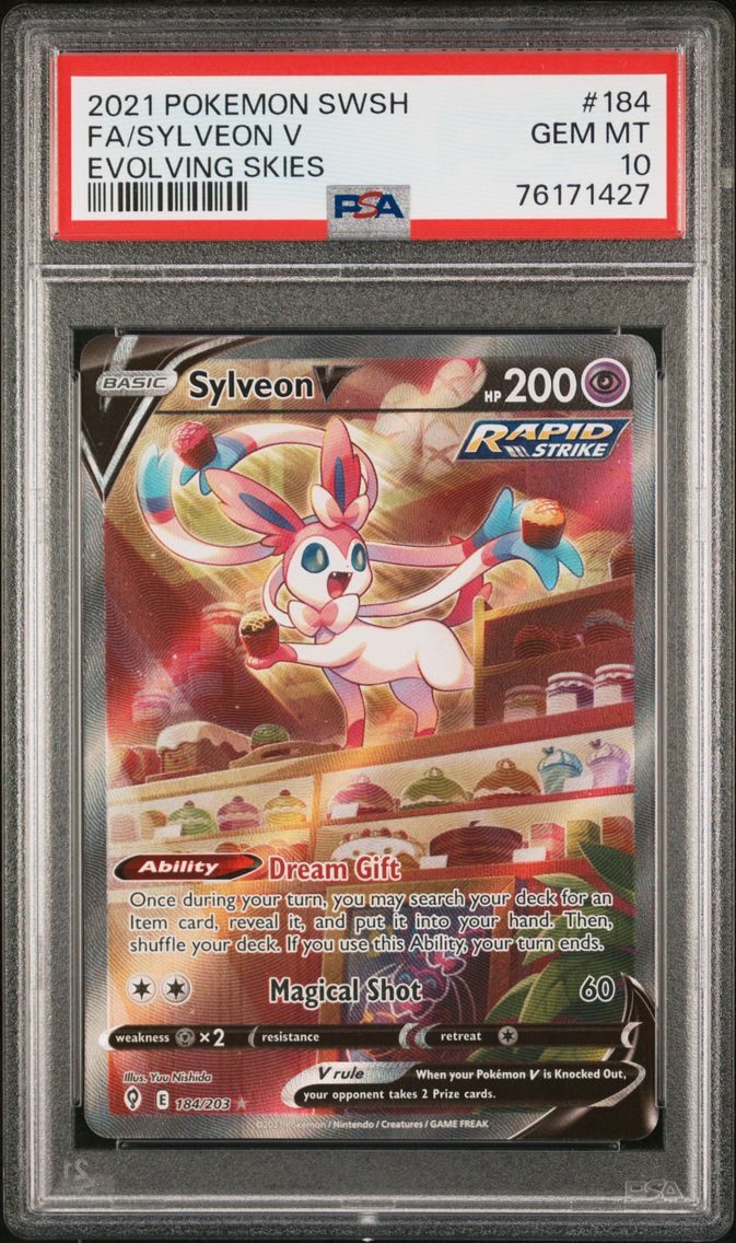 2021 #184 Full Art/Sylveon V PSA 10 Sword & Shield Evolving Skies