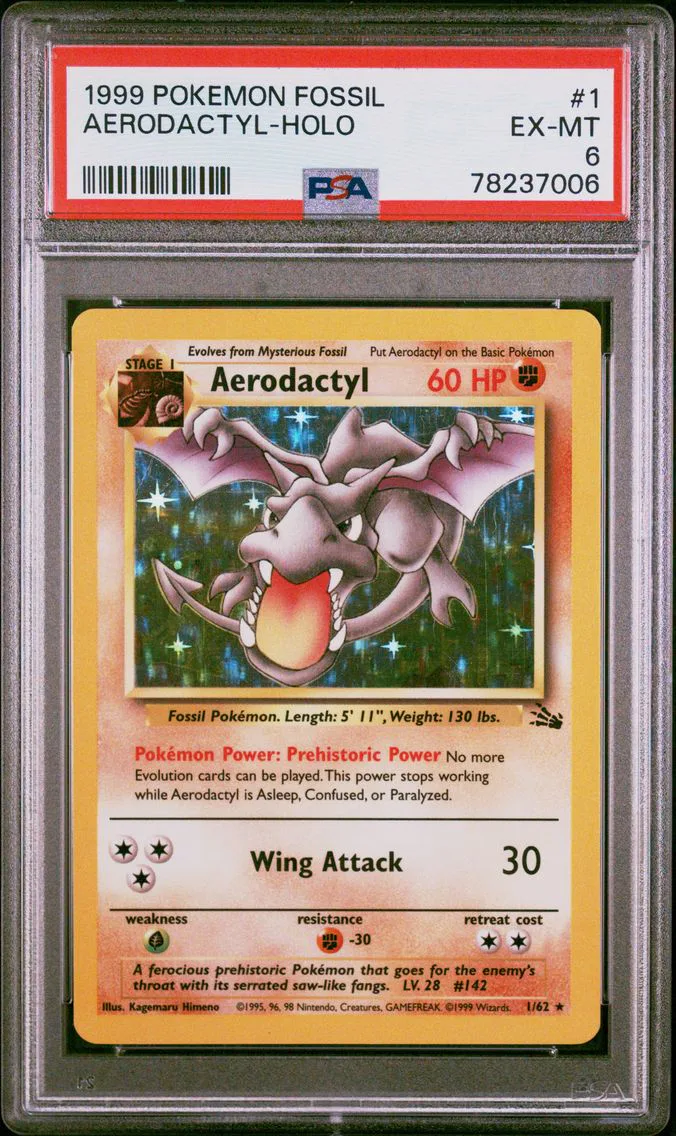 1999 #1 Aerodactyl-Holo PSA 6 Fossil