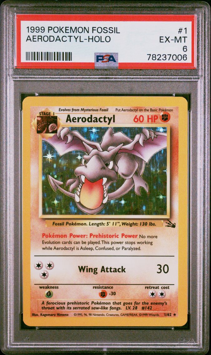 1999 #1 Aerodactyl-Holo PSA 6 Fossil