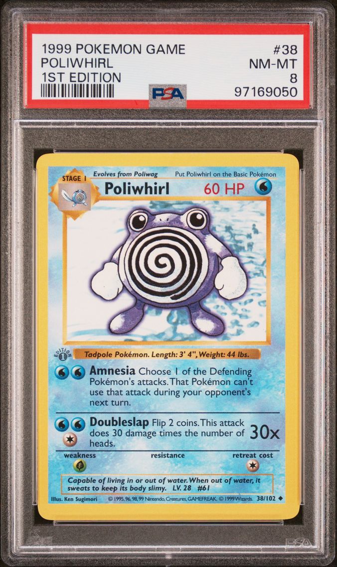 1999 #38 POLIWHIRL PSA 8 POKEMON GAME | 1ST EDITION