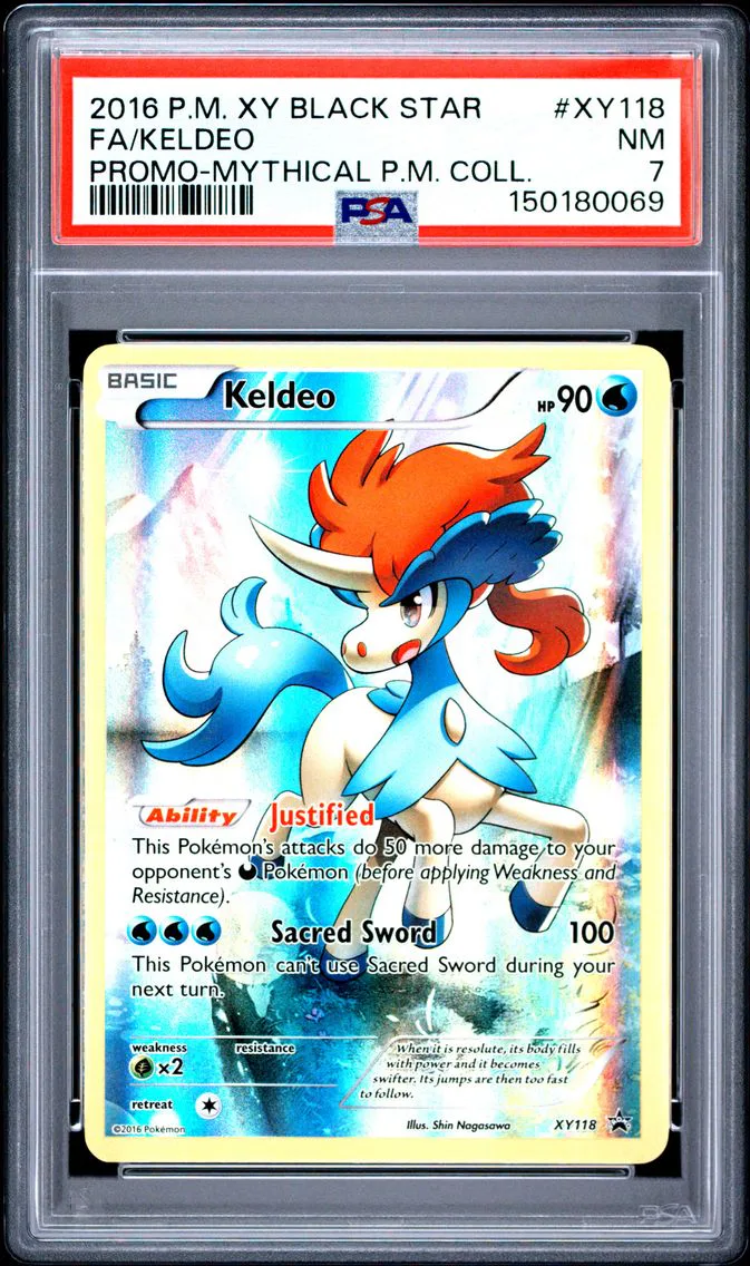 2016 #XY118 Full Art/Keldeo PSA 7 XY Black Star Promo