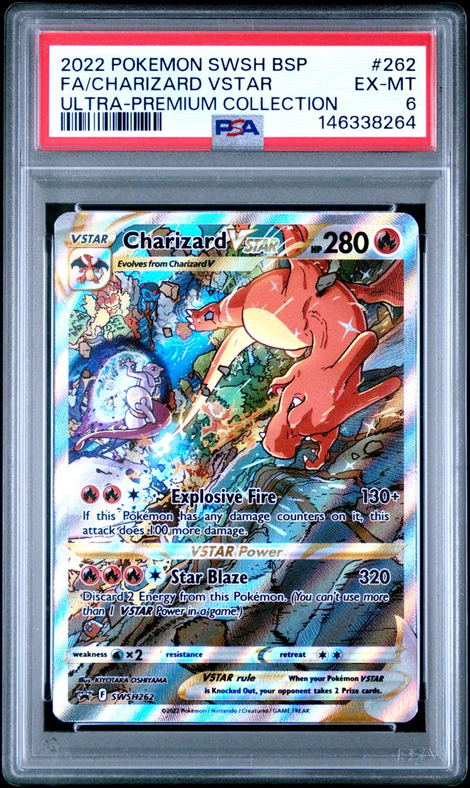 2022 #262 Full Art/Charizard Vstar PSA 6 Swsh Black Star Promo Pokemon