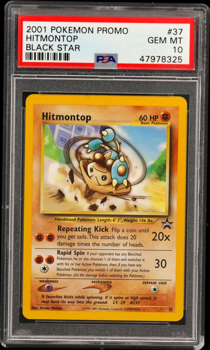 2001 #37 Hitmontop PSA 10 Promo Black Star