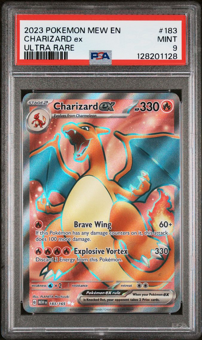 2023 #183 Charizard EX PSA 9 Mew EN-151