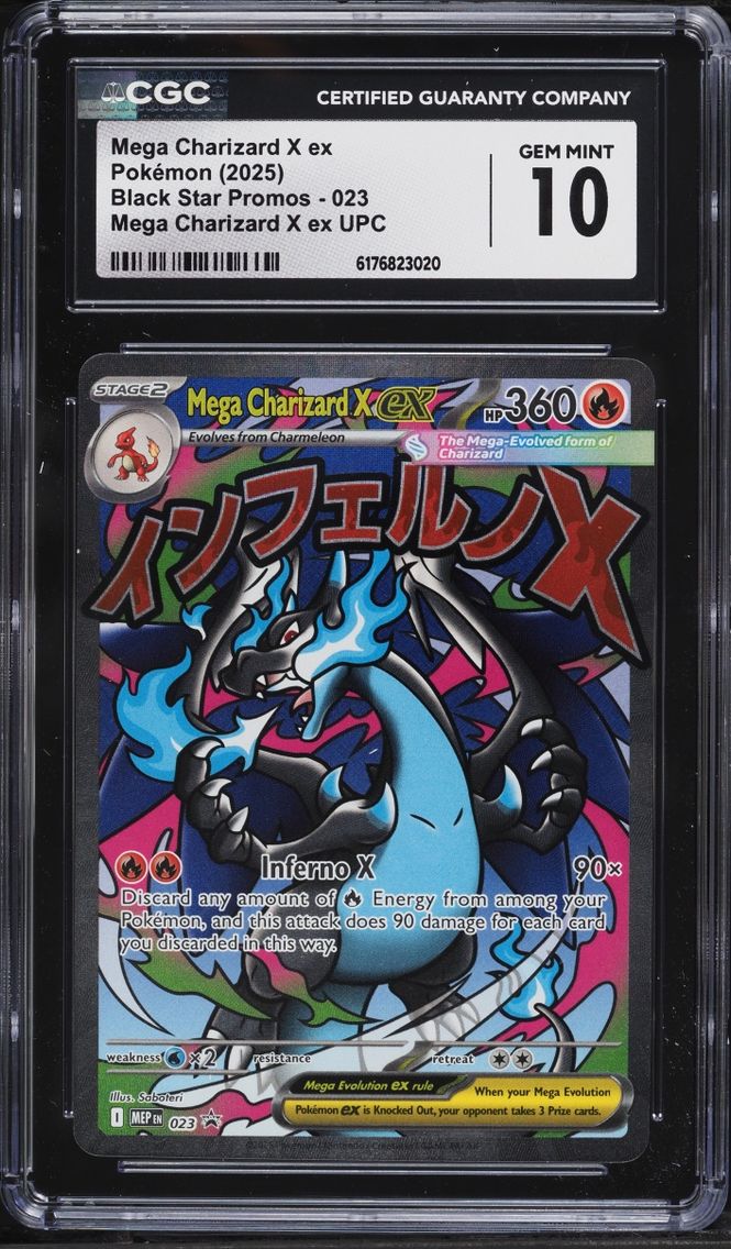 2025 Pokemon Mega Evolution Promo Ultra Premium Full Art Mega Charizard X Ex #23 CGC 10 GEM