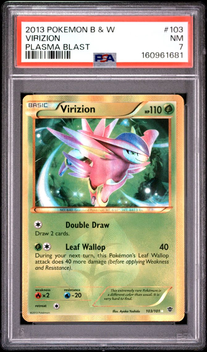 2013 #103 Virizion PSA 7 Black & White Plasma Blast