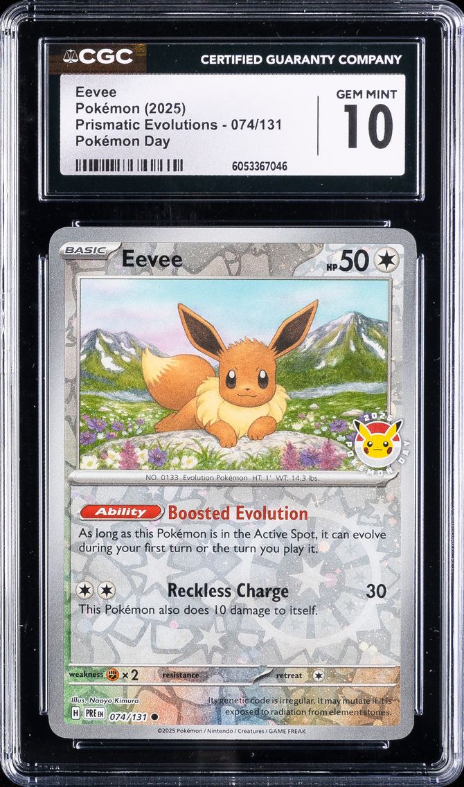 2025 #074 Eevee CGC 10 Pre EN-Prismatic Evolutions Pokemon