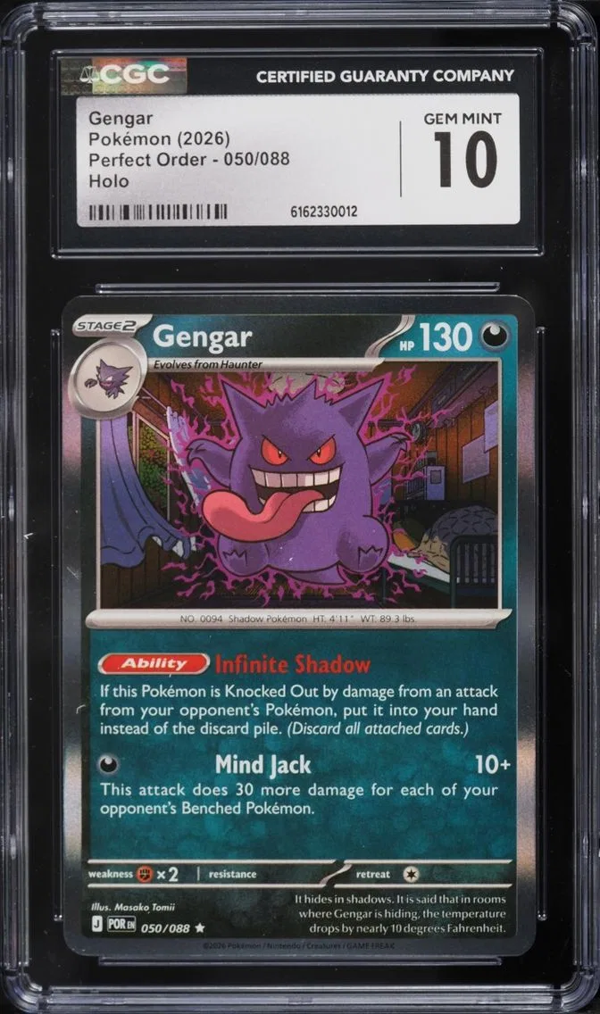 2026 Pokemon Mega Evolution Perfect Order Holo Gengar #050 CGC 10 GEM MINT