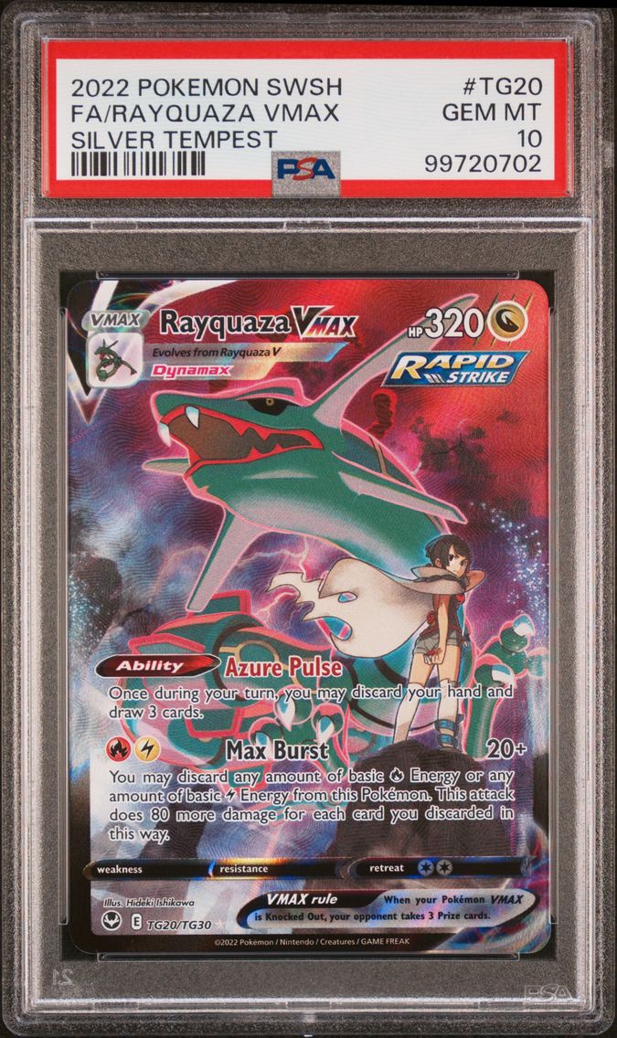 2022 #TG20 Full Art/Rayquaza Vmax PSA 10 Sword & Shield Silver Tempest