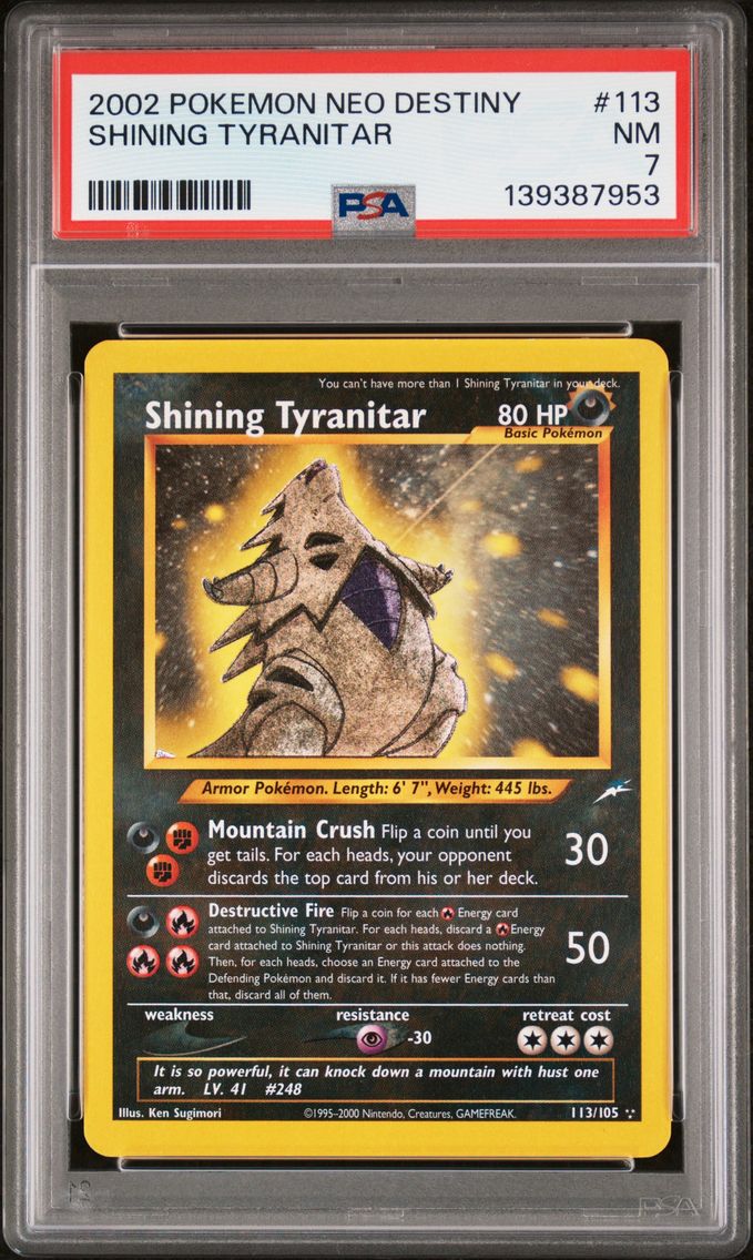 2002 #113 Shining Tyranitar PSA 7 Neo Destiny Pokemon