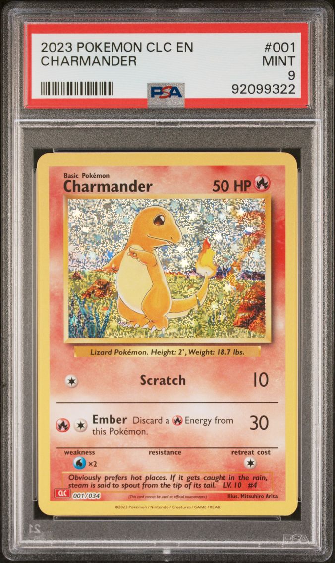2023 #001 Charmander PSA 9 Clc-Trading Card Game Classic Charizard & HO-Oh EX Deck