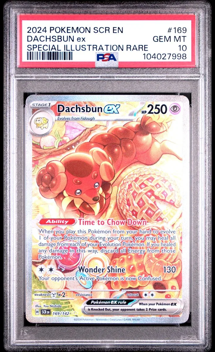 2024 #169 DACHSBUN EX PSA 10 SCR EN-STELLAR CROWN POKEMON