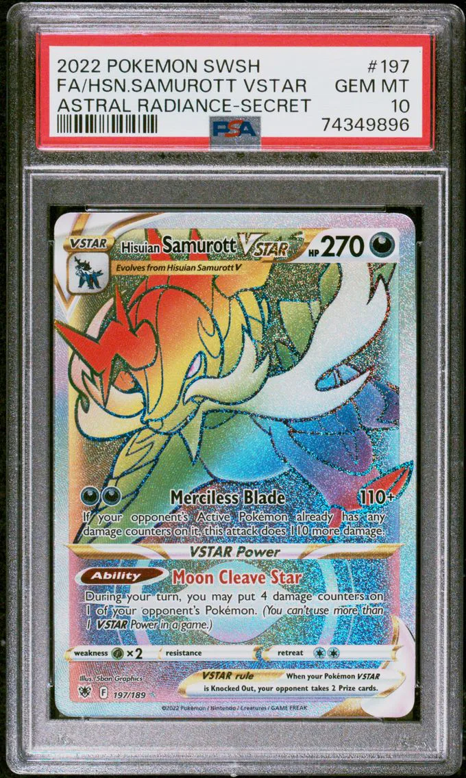 2022 #197 Full Art/Hisuian Samurott Vstar PSA 10 Sword & Shield Astral Radiance