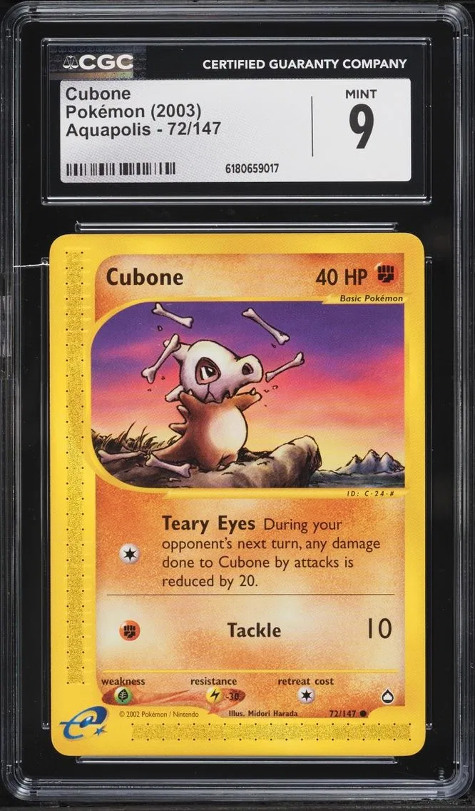 2003 Pokemon Aquapolis Cubone #72 CGC 9 MINT
