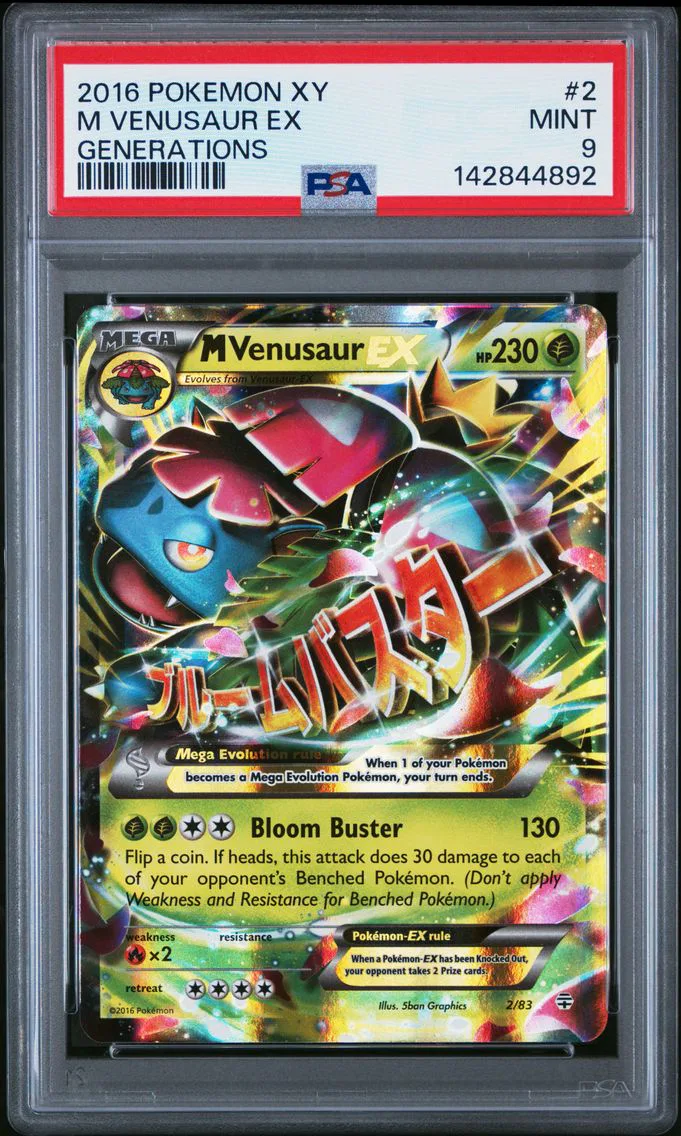 2016 #2 M Venusaur EX PSA 9 XY Generations Pokemon