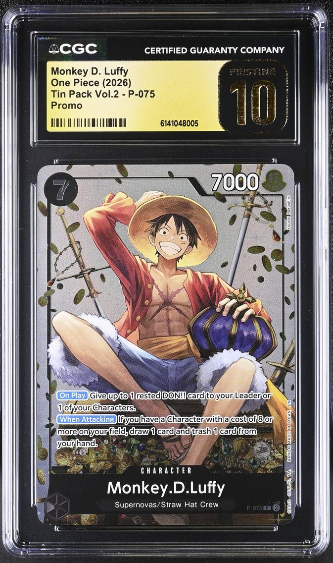 2026 #P-075 Monkey D. Luffy CGC 10 Pristine Tin Pack Vol.2 (Coins In BG) - English