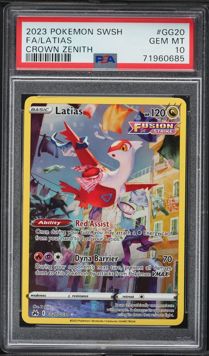 2023 #GG20 Full Art/Latias PSA 10 Sword and Shield Crown Zenith Pokemon