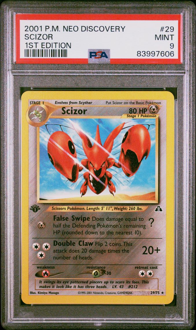 2001 #29 Scizor 1st Edition PSA 9 Neo Discovery