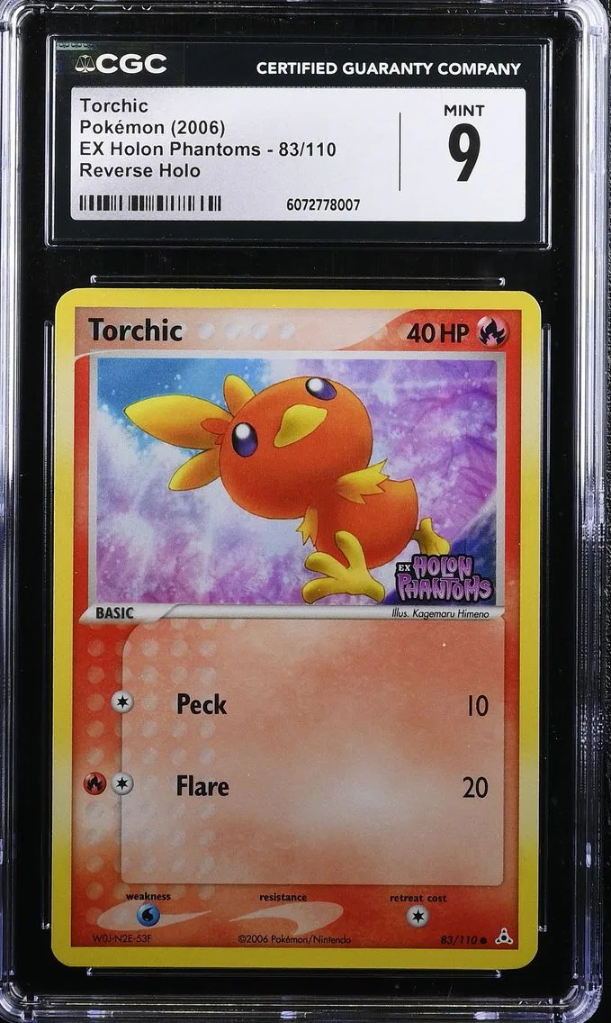 2006 #83 Torchic Reverse Holo CGC 9 EX Holon Phantoms - English