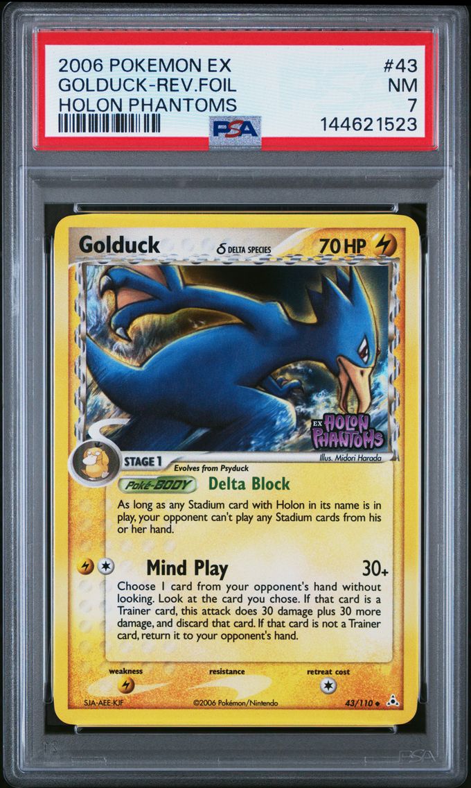 2006 #43 Golduck-Reverse Foil PSA 7 EX Holon Phantoms