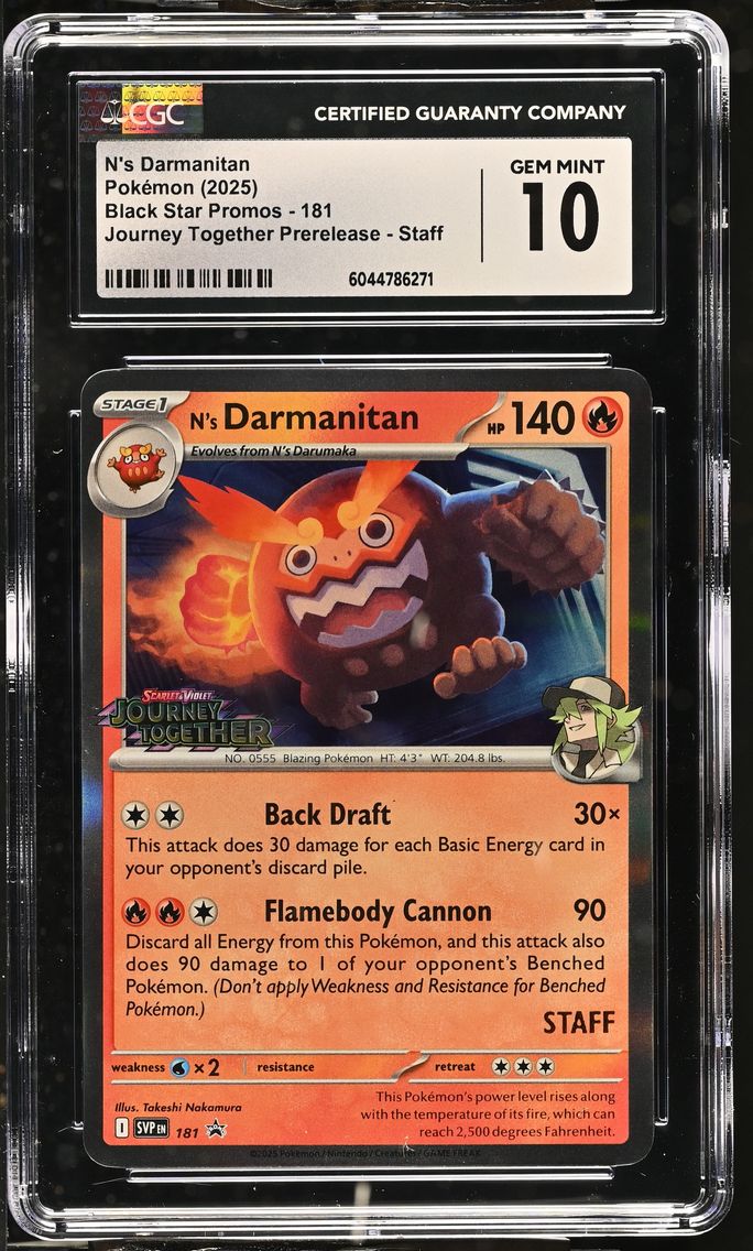 2025 #181 N's Darmanitan CGC 10 Black Star Promos - Scarlet & Violet SVP EN - English