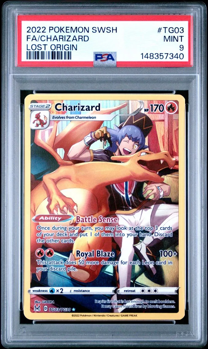 2022 #TG03 Full Art/Charizard PSA 9 Sword & Shield Lost Origin Pokemon