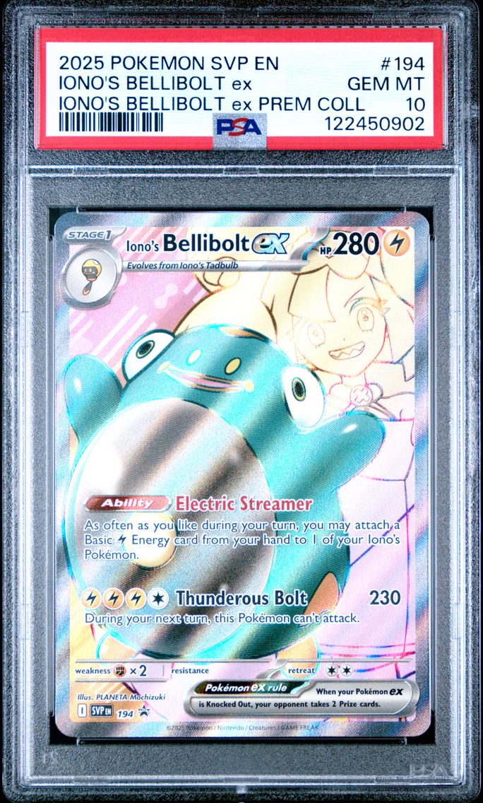 2025 #194 Iono's Bellibolt EX PSA 10 Svp EN-SV Black Star Promo Pokemon
