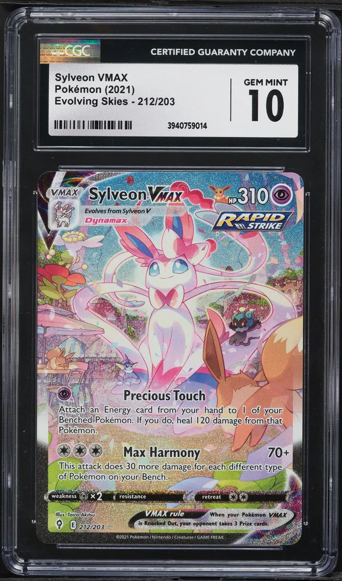 2021 #212 Full Art/Sylveon Vmax CGC 10 Sword & Shield Evolving Skies Pokemon
