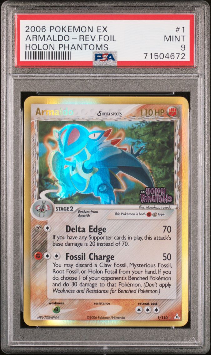2006 #1 Armaldo-Reverse Foil PSA 9 EX Holon Phantoms