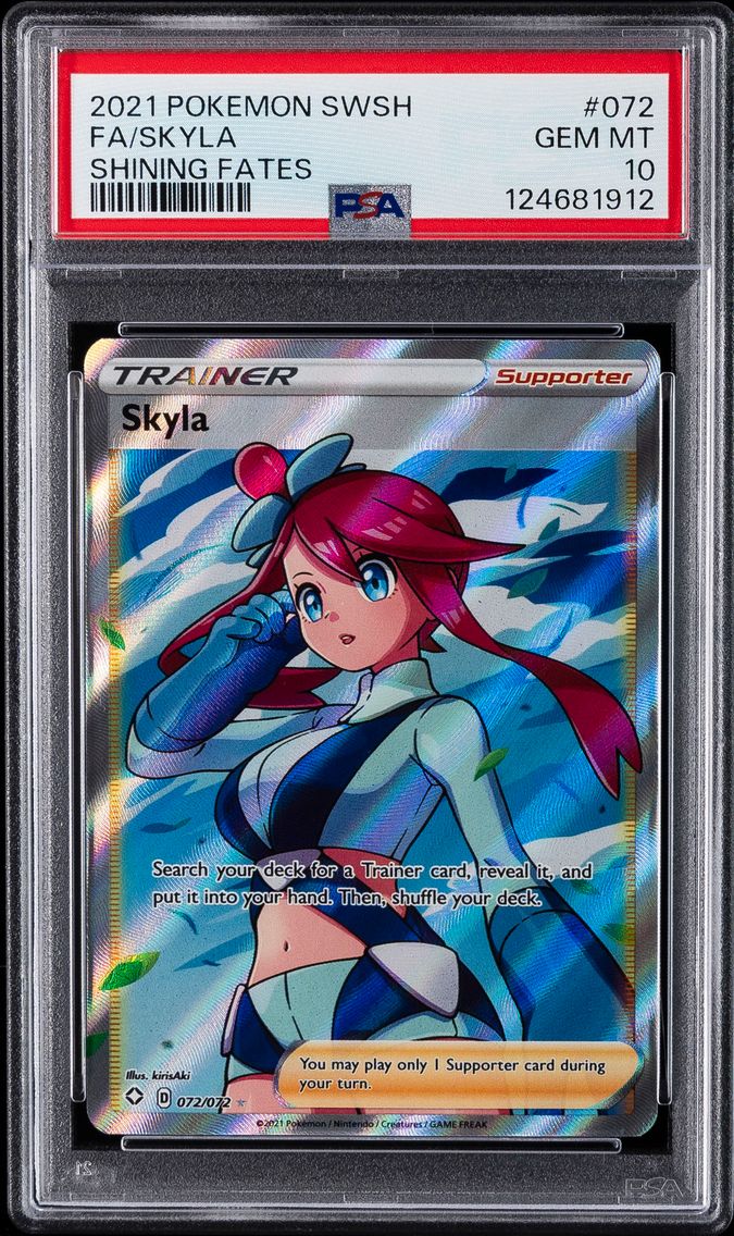 2021 #072 Full Art/Skyla PSA 10 Sword & Shield Shining Fates Pokemon