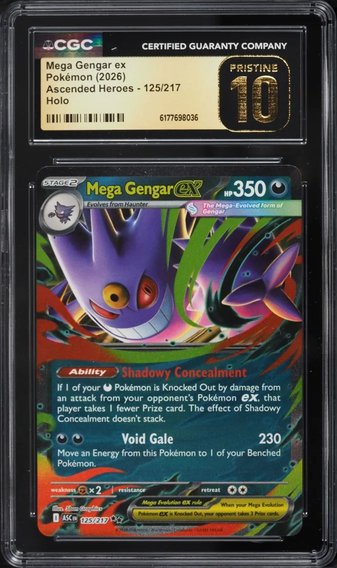 2026 Pokemon Mega Evolution Ascended Heroes Holo Mega Gengar EX #125 CGC 10 PRISTINE
