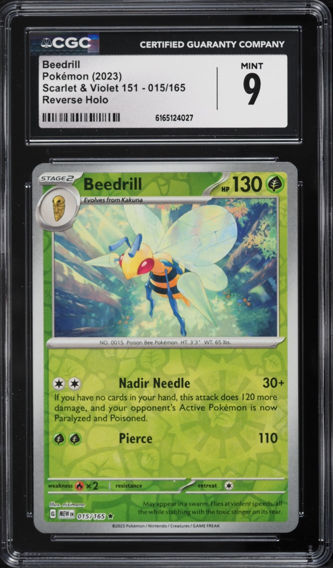 2023 Pokemon Scarlet & Violet 151 Reverse Holo Beedrill #15 CGC 9 MINT