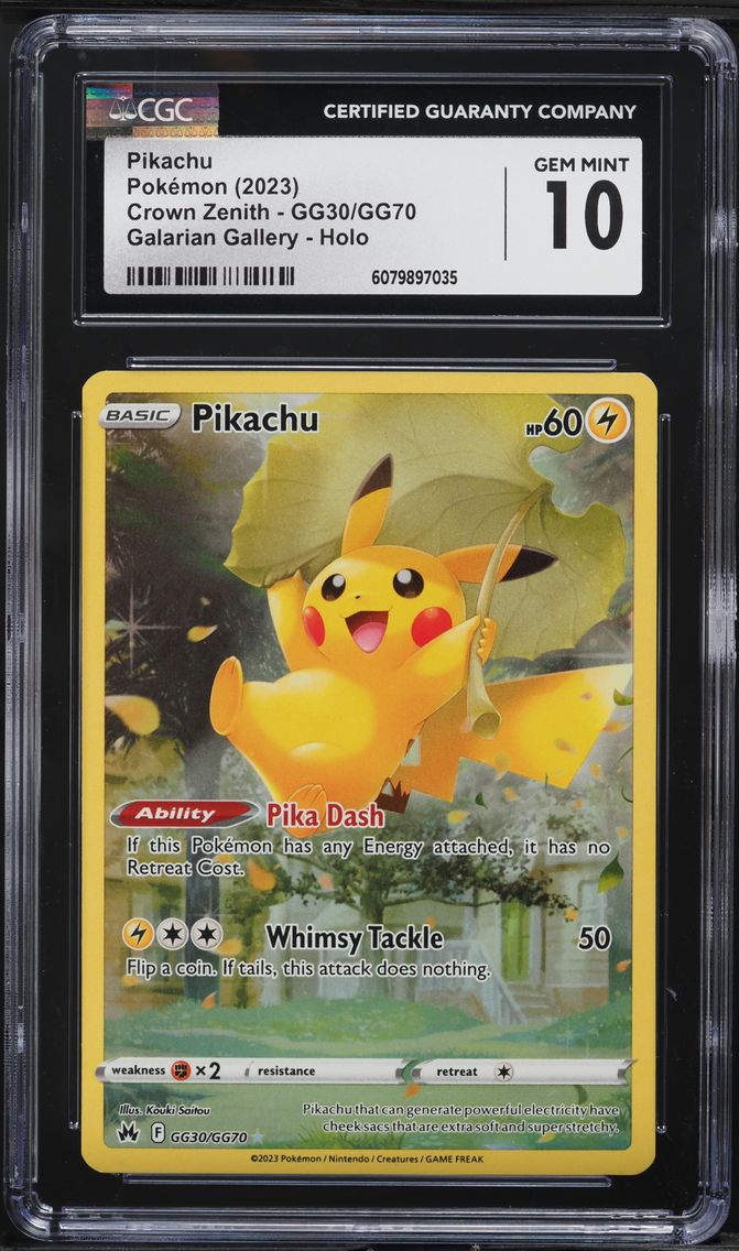 2023 #GG30 Full Art/Pikachu CGC 10 Sword and Shield Crown Zenith Pokemon