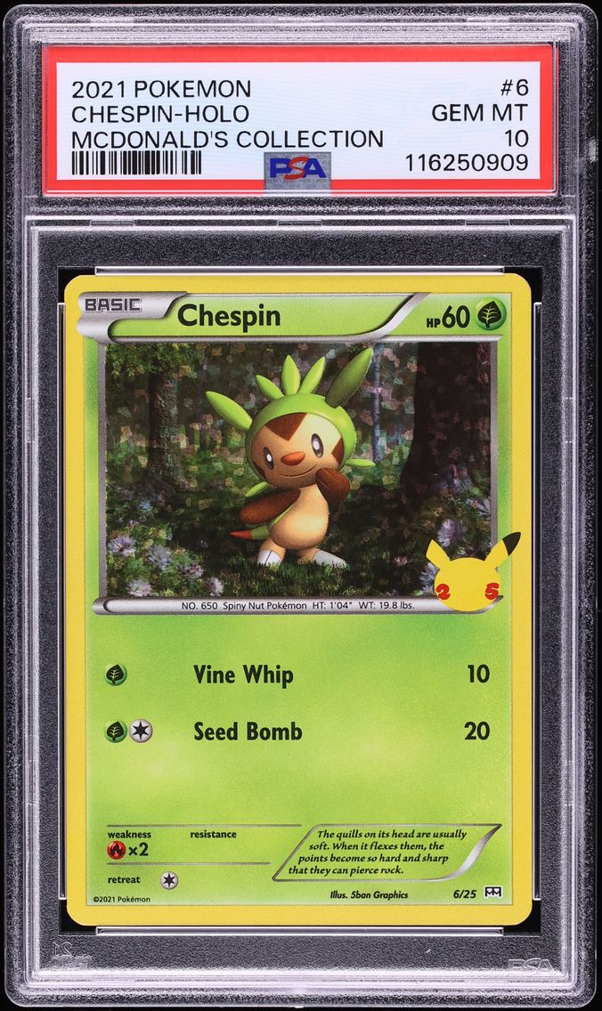 2021 #6 Chespin-Holo PSA 10 Mcdonald's Collection Pokemon