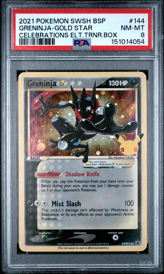 2021 #144 Greninja-Gold Star PSA 8 Swsh Black Star Promo Pokemon