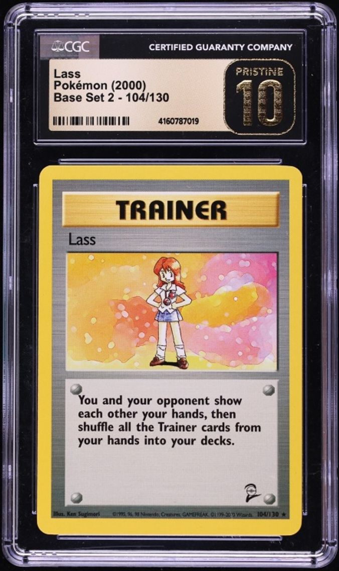 2000 #104 Base Set 2 Lass CGC 10 Pristine Pokemon