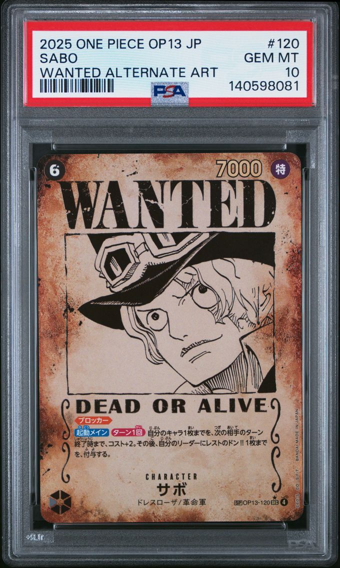 2025 #120 Sabo PSA 10 One Piece Japanese OP13-Carrying on His Will